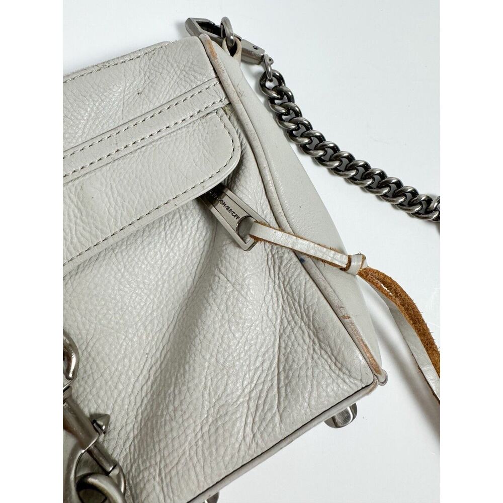 Rebecca Minkoff Crossbody Bag Purse Light Gray Stone Silver Hardware - Picture 11 of 13